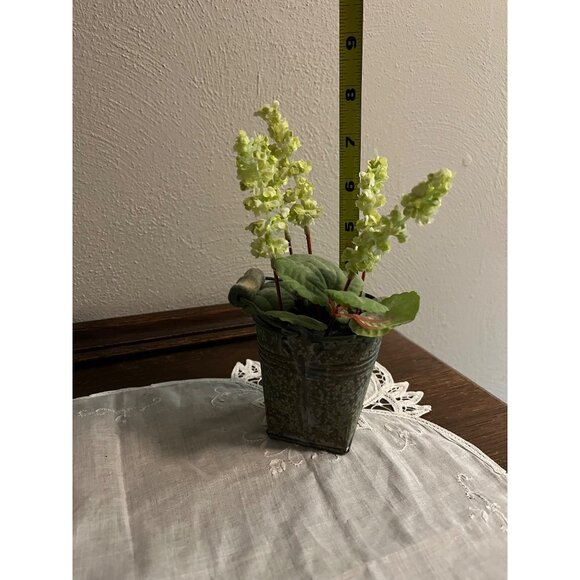 Silk Flowers in Metal Bucket - Picture 4 of 4